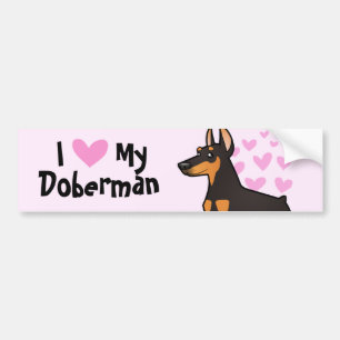 I Liebe mein DobermannPinscher (spitze Ohren) Autoaufkleber