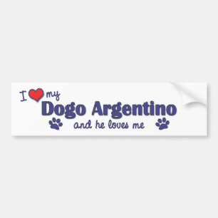 I Liebe mein Dogo Argentino (männlicher Hund) Autoaufkleber