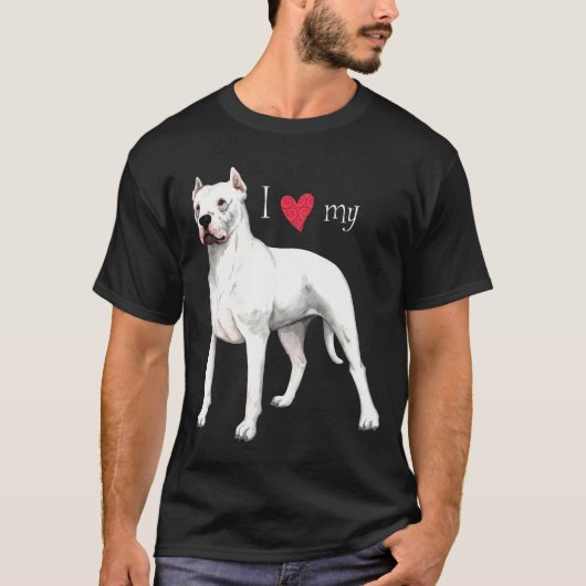 I Liebe mein Dogo Argentino T-Shirt (Vorderseite)