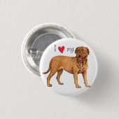 I Liebe mein Dogue de Bordeaux Button (Vorne & Hinten)