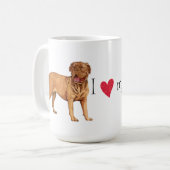 I Liebe mein Dogue de Bordeaux Kaffeetasse (Vorderseite Links)