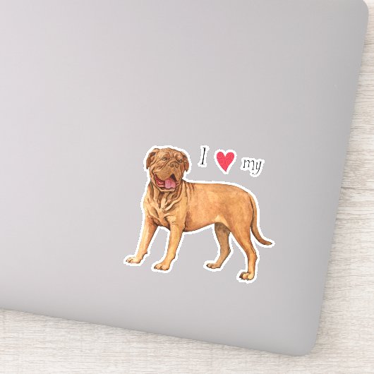 I Liebe mein Dogue de Bordeaux Vinyl Sticker (Detail)