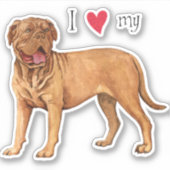I Liebe mein Dogue de Bordeaux Vinyl Sticker (Vorderseite)