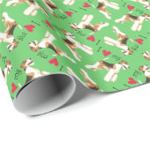 I Liebe mein Drahtfox-Terrier Geschenkpapier (Rolleneckpunkt)