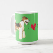 I Liebe mein Drahtfox-Terrier Kaffeetasse (Vorderseite Links)