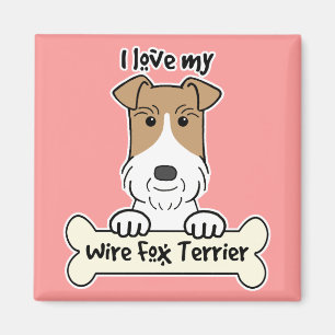 I Liebe mein Drahtfox-Terrier Magnet