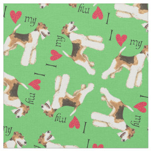 I Liebe mein Drahtfox-Terrier Stoff