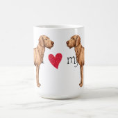 I Liebe mein Drahthaar Vizsla Kaffeetasse (Mittel)