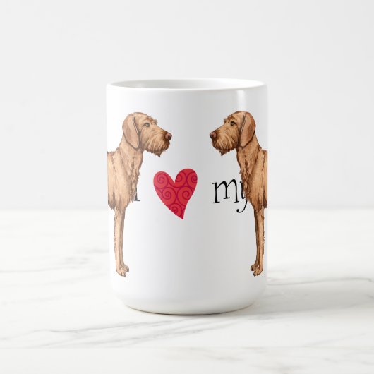 I Liebe mein Drahthaar Vizsla Kaffeetasse (Mittel)
