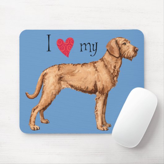 I Liebe mein Drahthaar Vizsla Mousepad (Mit Mouse)
