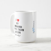 I Liebe mein Ehemann mehr als Speck-Tasse (15oz) Kaffeetasse (Vorderseite Links)