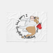 I Liebe mein englischer Bulldoggen-Hund Fleecedecke (Vorderseite (Horizontal))