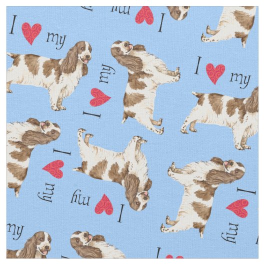 I Liebe mein englischer Cockerspaniel Stoff (Nahaufnahme)