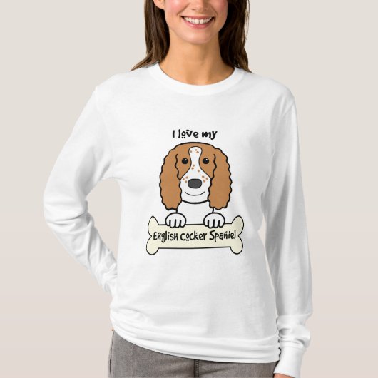 I Liebe mein englischer Cockerspaniel T-Shirt (Vorderseite)