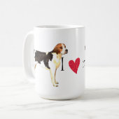 I Liebe mein englischer Foxhound Kaffeetasse (Vorderseite Links)