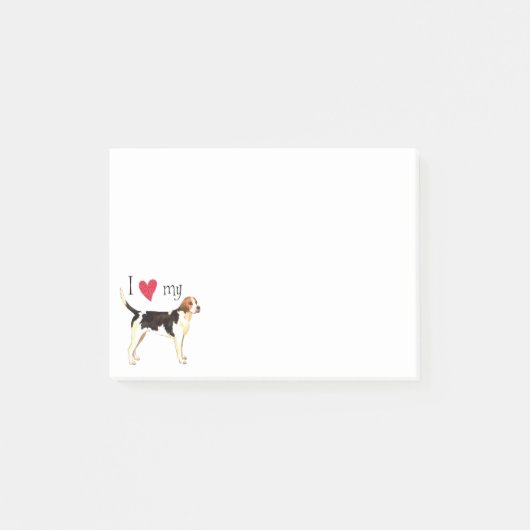 I Liebe mein englischer Foxhound Post-it Klebezettel (Vorderseite)