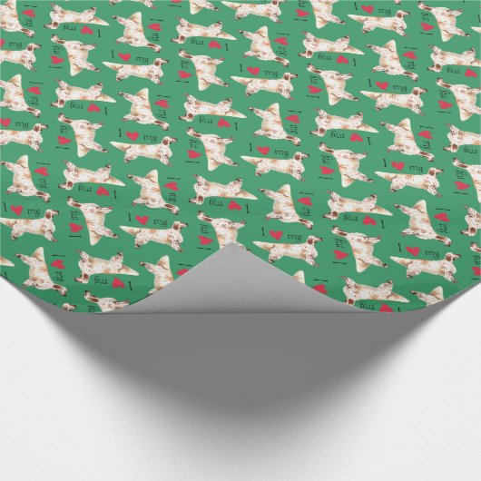 I Liebe mein englischer Setzer Geschenkpapier (Ecke)