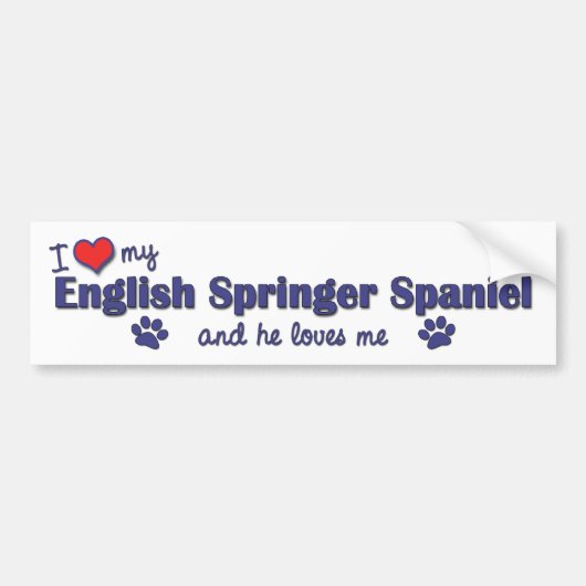 I Liebe mein englischer SpringerSpaniel Autoaufkleber (Vorne)