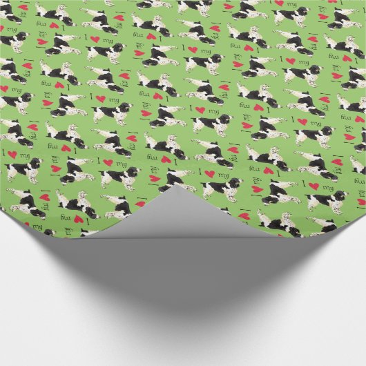 I Liebe mein englischer SpringerSpaniel Geschenkpapier (Ecke)