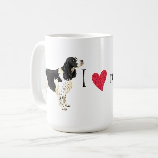 I Liebe mein englischer SpringerSpaniel Kaffeetasse (Vorderseite Links)