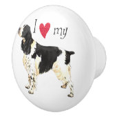 I Liebe mein englischer SpringerSpaniel Keramikknauf (Rechts)