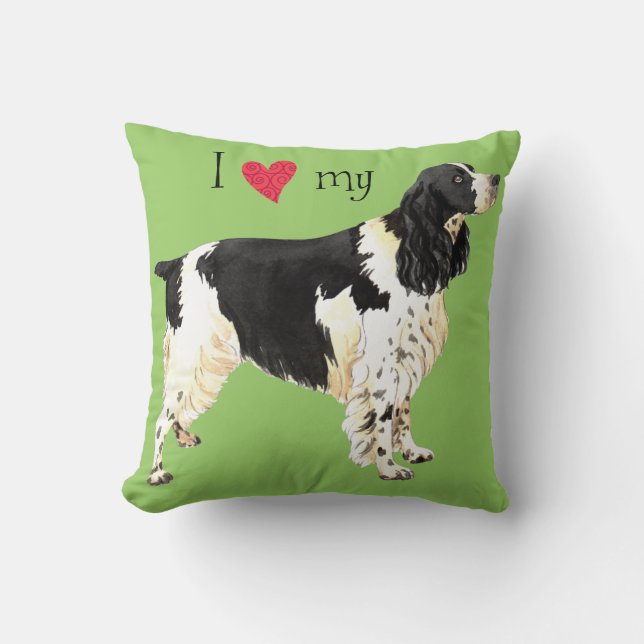 I Liebe mein englischer SpringerSpaniel Kissen (Vorderseite)