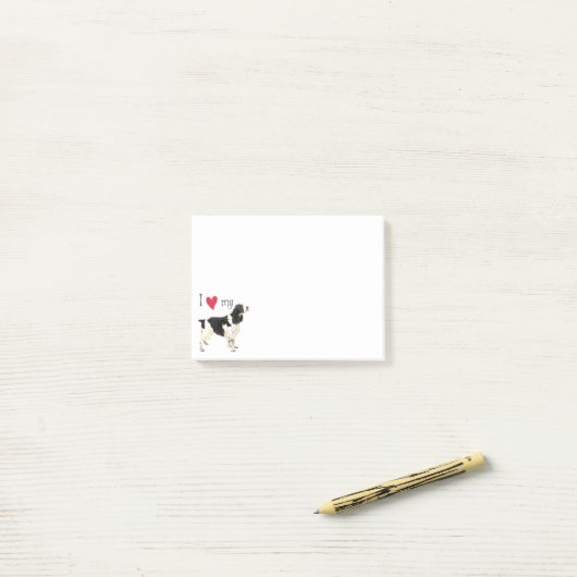 I Liebe mein englischer SpringerSpaniel Post-it Klebezettel (Auf Schreibtisch)