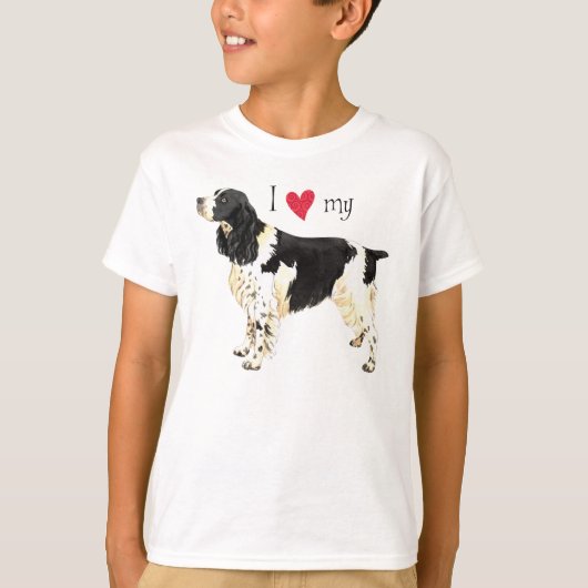 I Liebe mein englischer SpringerSpaniel T-Shirt (Vorderseite)