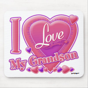 I Liebe Mein Enkel rosa/lila - Herz Mousepad