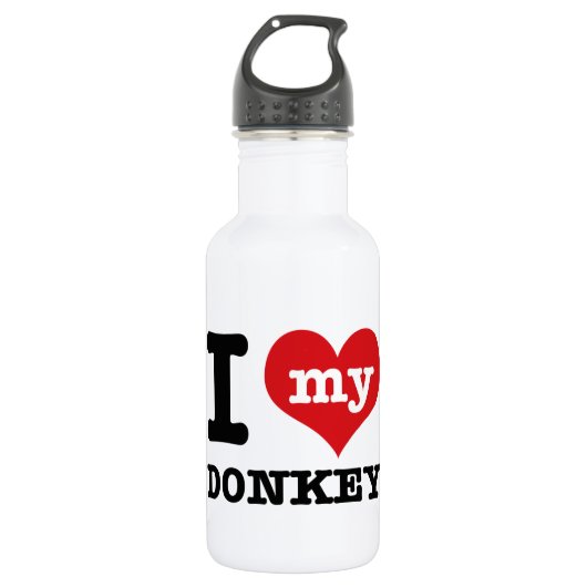 I Liebe mein Esel Edelstahlflasche (Vorderseite)