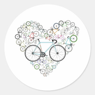 I Liebe mein Fahrrad Runder Aufkleber