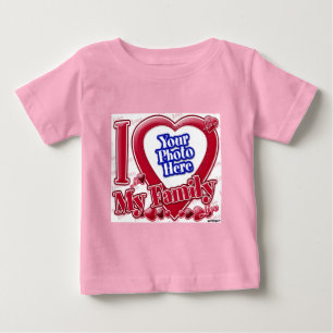 I Liebe Mein familienrotes Herz - Foto Baby T-shirt
