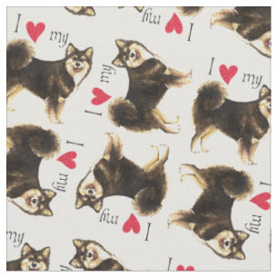 I Liebe mein finnisches Lapphund Stoff