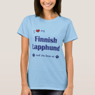 I Liebe mein finnisches Lapphund (weiblicher Hund) T-Shirt
