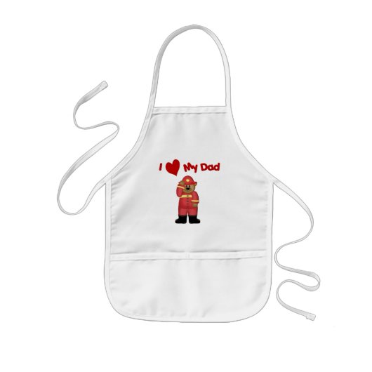 I Liebe Mein Fireman Vater Kinderschürze (Vorne)