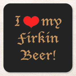 I Liebe mein Firkin-Bier! Untersetzer-Set Rechteckiger Pappuntersetzer