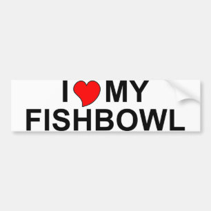 I Liebe mein Fishbowl Autoaufkleber