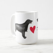 I Liebe mein Flach-Überzogener Retriever Kaffeetasse (Vorderseite Links)