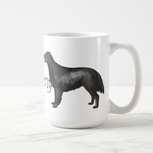 I Liebe mein Flach-Überzogener Retriever Kaffeetasse (Rechts)