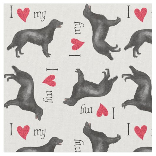 I Liebe mein Flach-Überzogener Retriever Stoff (Nahaufnahme)