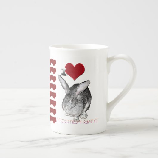 I Liebe mein flämisches riesiges Häschen Porzellantasse (Rechts)