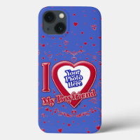 I Liebe Mein Freund Foto Red Hearts Deep Royal Bl