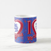 I Liebe Mein Freund Foto Red Hearts Deep Royal Bl Kaffeetasse (Mittel)