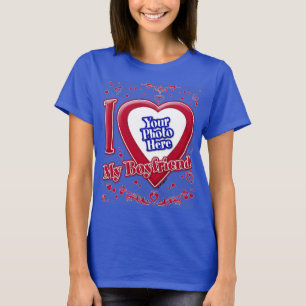 I Liebe Mein Freund Foto Red Hearts Deep Royal Bl T-Shirt