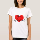 I Liebe Mein Freund Niedlich Romantische Rote Herz T-Shirt (Vorderseite)