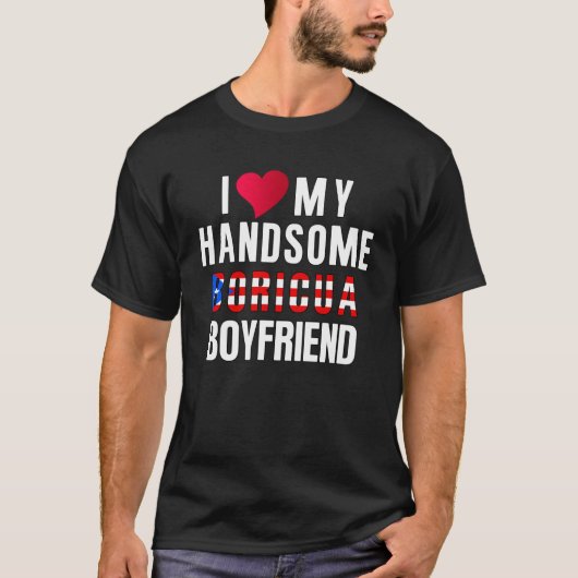 I Liebe Mein Freund Puerto Rico Flag Camiseta Bori T-Shirt (Vorderseite)