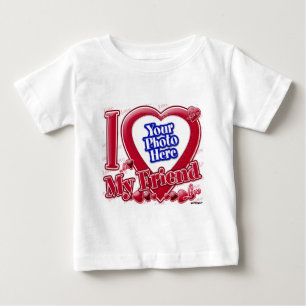I Liebe Mein Freund rotes Herz - Foto Baby T-shirt