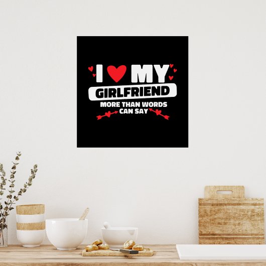 I Liebe mein Freundin Herz Poster (Küche)
