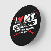 I Liebe mein Freundin Herz Runde Wanduhr (Winkel)