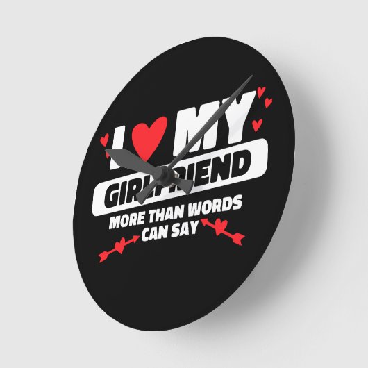 I Liebe mein Freundin Herz Runde Wanduhr (Winkel)